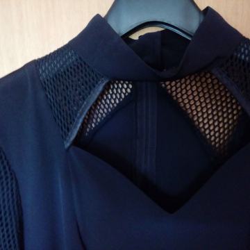 Elegantna dolga črna maturantska ali večerna obleka + salonarji