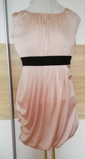 H&M Nova drapirana roza satenasta obleka