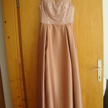 PRODAM MATURANSKO VECERNO OBLEKO VELIKOST S - ROSE GOLD
