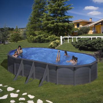 NOV GRE POOL OVALNI MONTAŽNI BAZEN - SET-730x375x120cm ANTRACIT