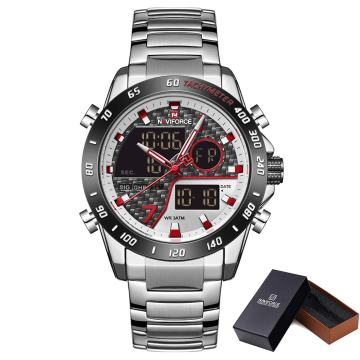 Moška ročna ura NaviForce Ambitious Silver Black