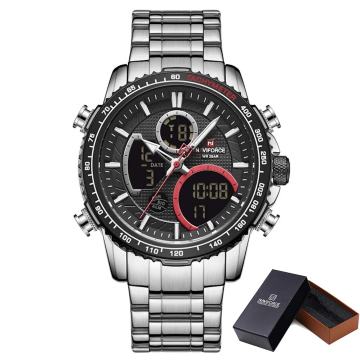 Moška ročna ura NaviForce Speedster Silver Black