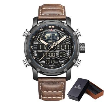Moška ročna ura NaviForce World Brown