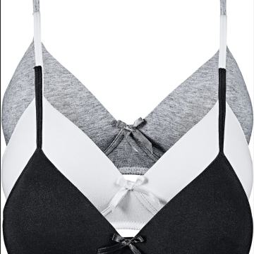 2 x bombažen nedrček brez kosti NOV (80 A) - siv in črn