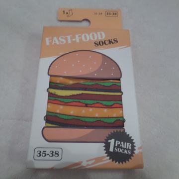 Nogavice - motiv Fast food burger, št. 35-38 (NOVE)