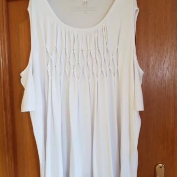 BELA TUNIKA Z BISERČKI 2XL/3XL