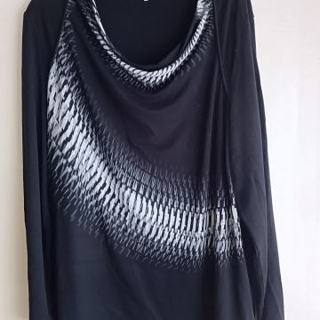 BONITA ČRNO SIVA VISKOZNA TUNIKA XL/XXL