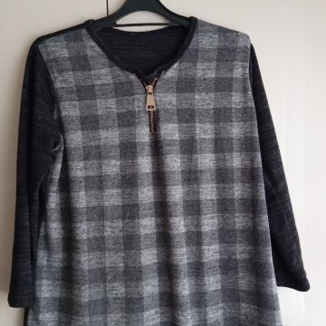 ČRNO SIV PULOVER XL/XXL