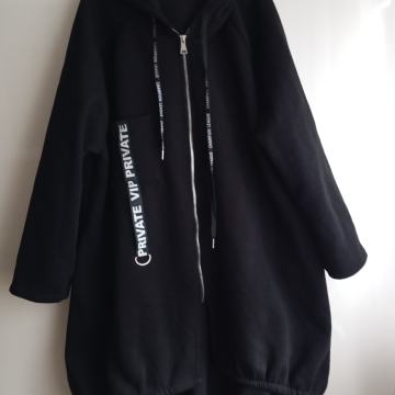 NOVA DOLGA ČRNA TOPLA JOPICA XL/XXL