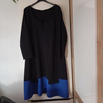 NOVA ELEGANTNA ČRNO MODRA OBLEKA XL/XXL