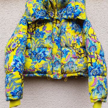 H&M NOVA RUMENO CVETLIČNA BUNDA XL/XXL
