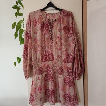 LINDEX ROZA PISANA LAHKA OBLEKA XL/XXL