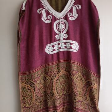 RDEČE PISANA BOMBAŽNA TUNIKA XL/XXL