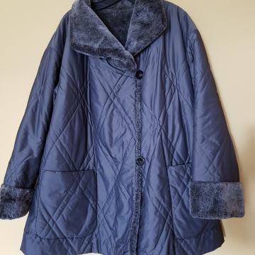 UNIKATNA NOVA DVOJNA SIVA TOPLA BUNDA XL/XXL