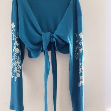 X-MAIL TURKIZNI BOLERO SREBRNIM POTISKOM 44/46