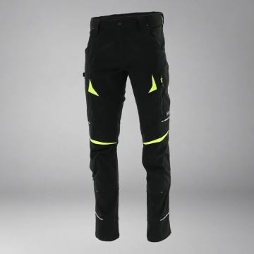 NOVE delovne hlače-Sara COTTONFLEX [stretch hlače / črna‑rumena]