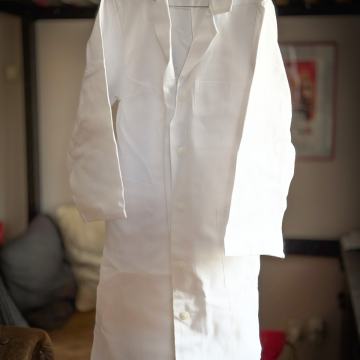 Zaščitna halja in očala za pouk kemije, velikost 38