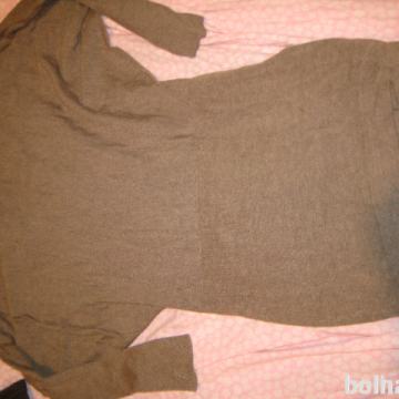 Nosečniška tunika-trapezna, sivo-rjava, vel S