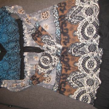 Nosečniška tunika z vzorci, dolgi rokavi, vel.M-L