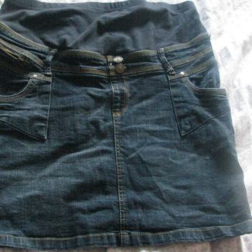 Nosečniško jeans kratko krilo, YESSICA, VEL 40-42