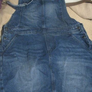 Nosečniško jeans kratko krilo z naramnicami, ESMARA, vel 40