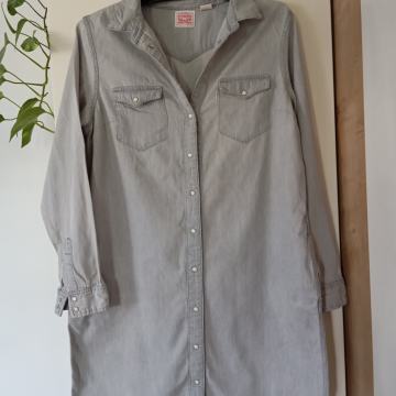 LEVIS SIVA JEANS SRAJČNA BOMBAŽNA OBLEKA L
