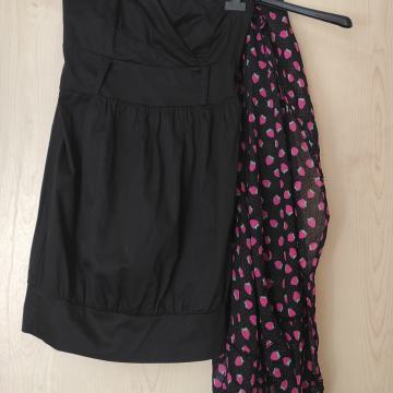 Črna mini obleka z ruto M