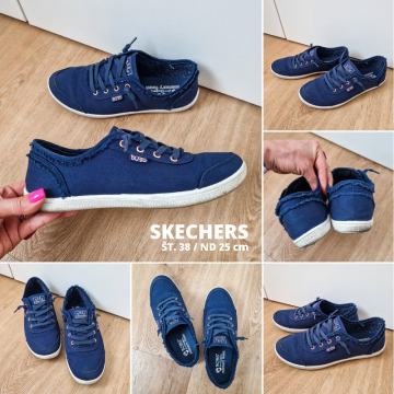 Modre platnene superge Skechers (BOBS) - velikost 38