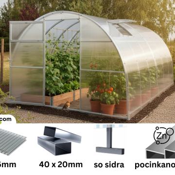 Rastlinjaki Polikarbonat, TITAN širina 3m – Na zalogi, hitra dostava