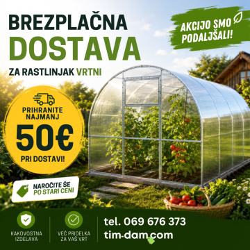 Rastlinjaki Polikarbonat, VRTNI širina 3m – Na zalogi, hitra dostava!