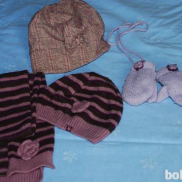 Dekliška kapa, šal, rokavice Okaidi,Sterntaler,C&A 74 6-9 m