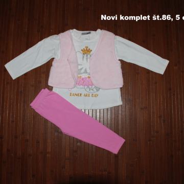 Jopica, pulover, trenirka, hlače, pajac št. 86, 92 NOVO