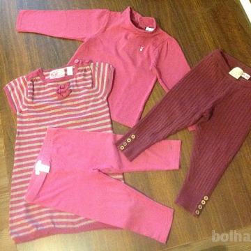 KOMPLET (MAJČKA+TUNIKA+PAJKICE) OKAIDI IN HLAČKE-baggy ZARA