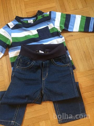 OTROŠKE JEANS HLAČE S.OLIVER VEL.86 PLUS MAJČKA HM, VEL.86