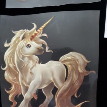 Samorog unicorn nalepka za majico, bleščice