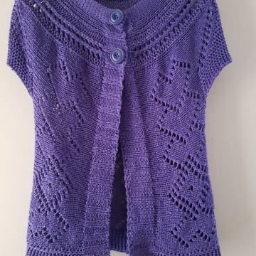 VIJOLČEN PLETEN T ELOVNIK S