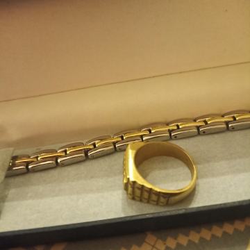 Moška zapestnica in prstan