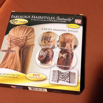 Raztegljivi glavniki EZ combs, komplet štirih Stretchable double combs