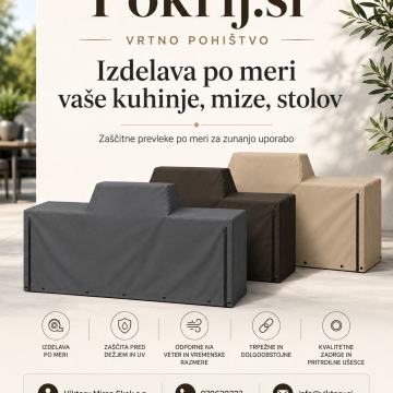 Zaščitna prevleka za letno kuhinjo po meri – UV odporna in vodoodbojna