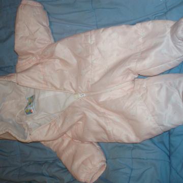 Dekliški zimski pajac CHICCO-nežno roza z vzorcki, vel. 62