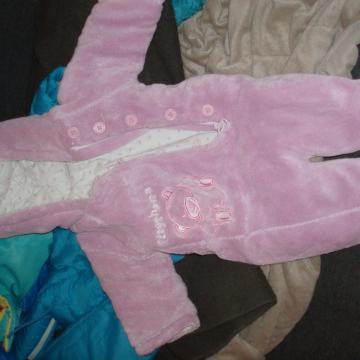 Dekliški zimski pajac-roza, toplo podložen, vel 56-62