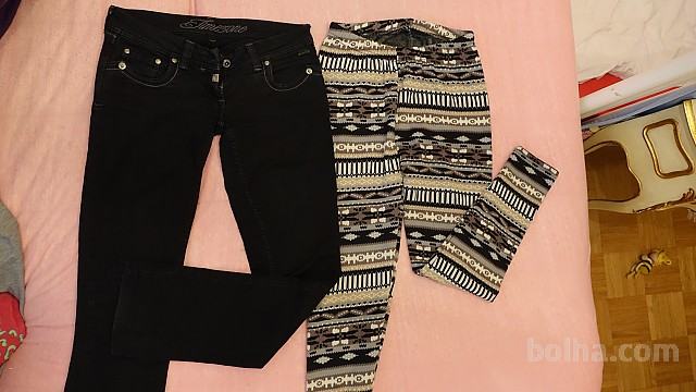 črne jeans HLAČE kavbojke S/M