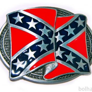 ROCKABILLY Rebel - CONFEDERATE FLAG Buckle ŠNOLA za PAS