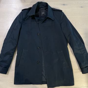 Moški temno moder plašč s.Oliver Premium, modern fit, št. 50 (M)