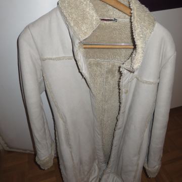 plašč semiš, podložen z volno, pralen, zelo topel, 38 št.