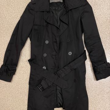 Zara, črn trenčkot/trench coat, številka xs/s