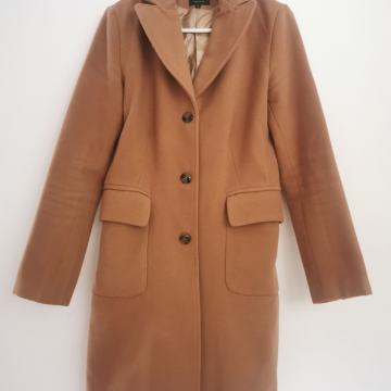 Ženski plašč, bež barve, št. S