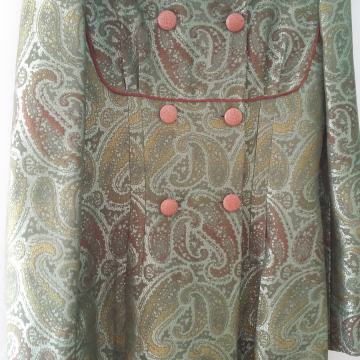 ženski plašč(UNIKAT) s krznenim ovratnikom