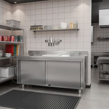 INOX PULT ZAPRT Z DRSNIMI VRATI IN SREDINSKO POLICO