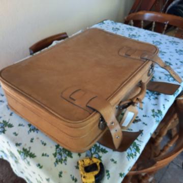 Usnjen potovalni kovček, rjav, moški, retro, vintage